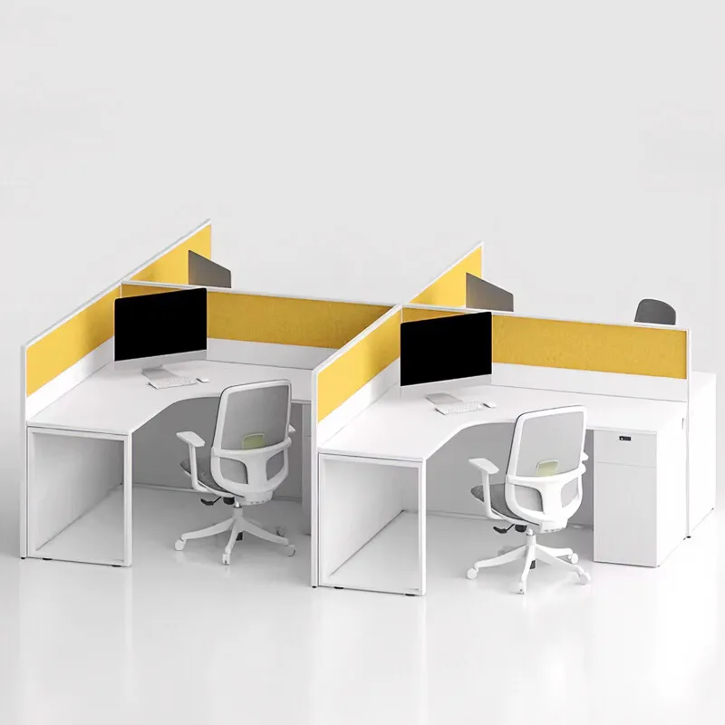 #Two-Person Face-to-Face Staff Desk Chair Set T-Shaped Partition Cubicle F-Shaped Booth Simplicity Design Disassembly Office