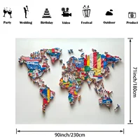 1pc vivid international flag background - colorful world map, suitable for festivals, events and theme parties, event background 4