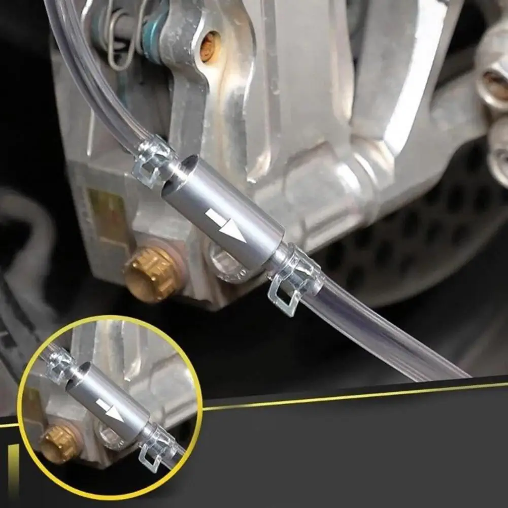 One-way Brake Bleed Valve Brake Bleeder Hose Universal Brake Bleeder Kit with One-way Check Valve Soft Hose Tubing for Efficient