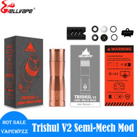 Original Hellvape Trishul V2 Semi Mech Mod 27mm Diameter Hybrid 510 Thread Powered By 18650/20700/21700 Battery Mechanical Mod