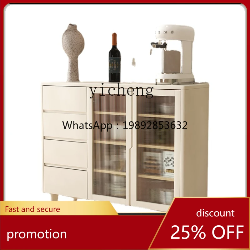 

CZ Cream Style Sideboard Home Kitchen Locker Wall Integrated Light Luxury Meal Preparation Tea Cabinet