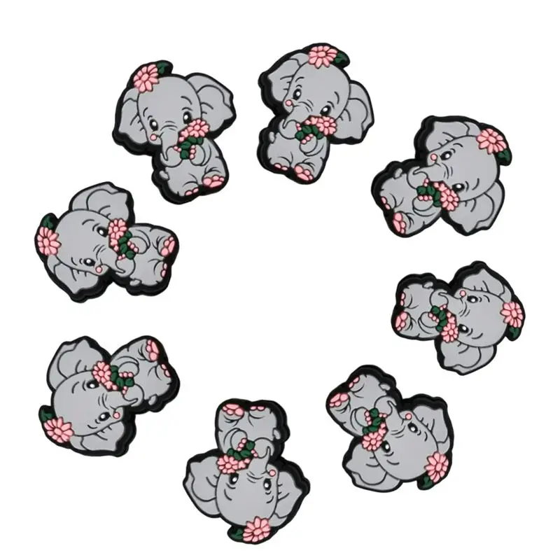 5/10Pcs Cute elephant themed silicone bead animal DIY jewelry making necklace bracelet