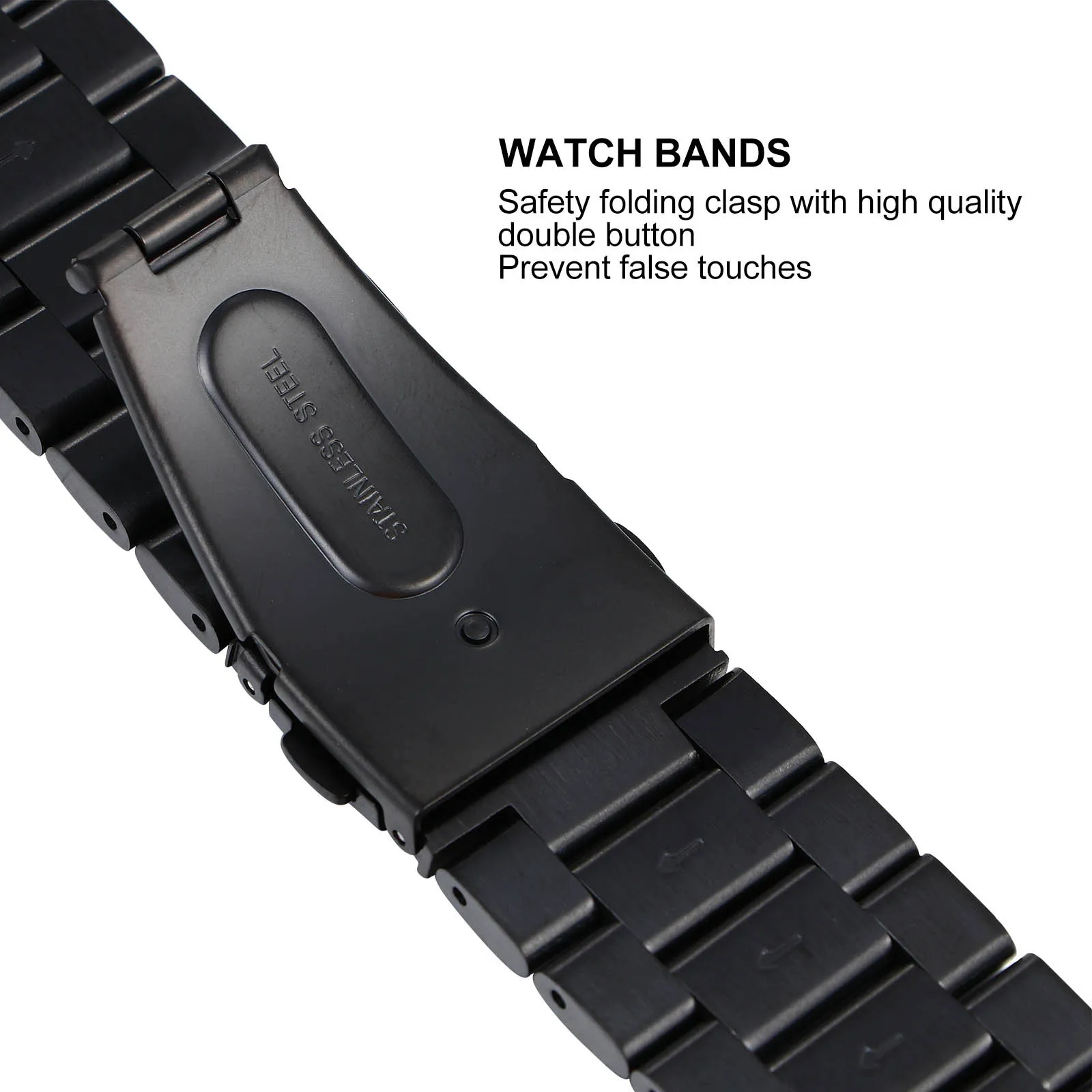 

Three Bead Stainless Steel Watch Band Slim Metal Wristband Replacement For Gen 5 Quick Release