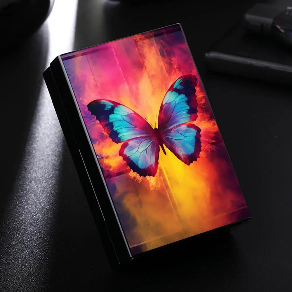 

Elegant Butterfly-Themed Cigarette Case, Moisture-proof,Squeeze,Cigarette Box