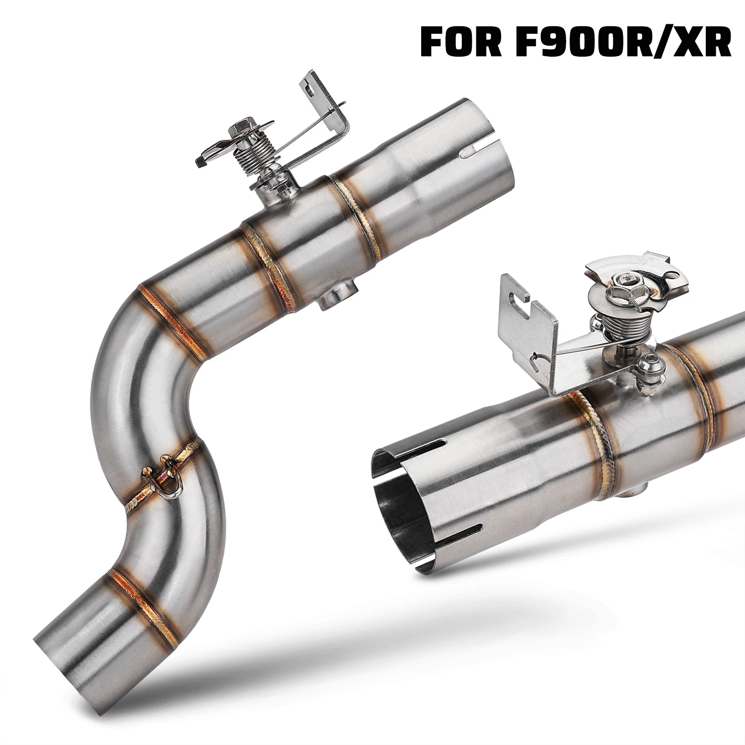 escape yamaha jog Tube For F900 F900R F900XR 2020-2024 Slip On Middle Link Pipe with valve Motorcycle Exhaust Muffler