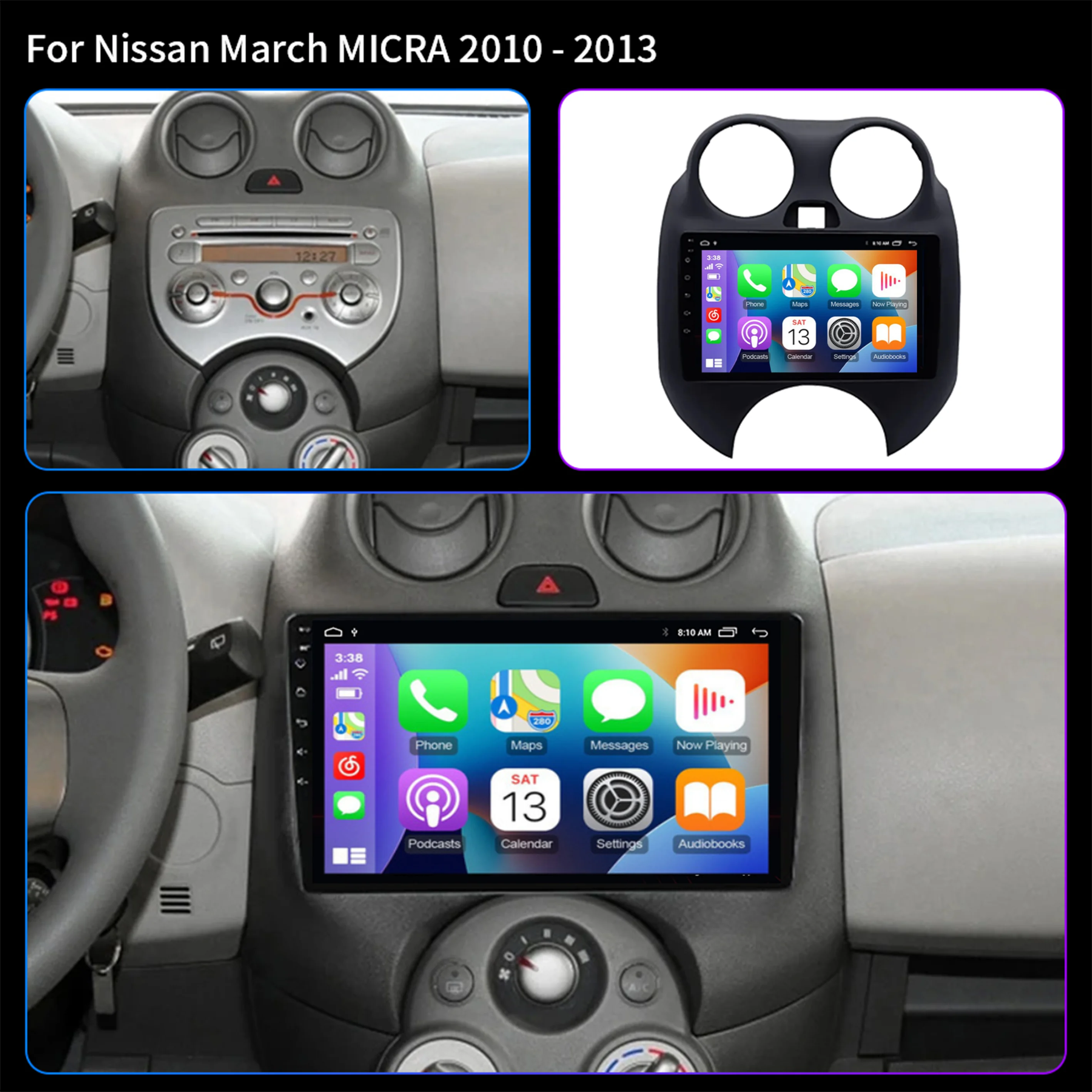 For Nissan March MICRA 2010 2011 2012 2013 Android 15 Car Radio Audio video multimedia Player GPS Navigation 8+256G Carplay Auto