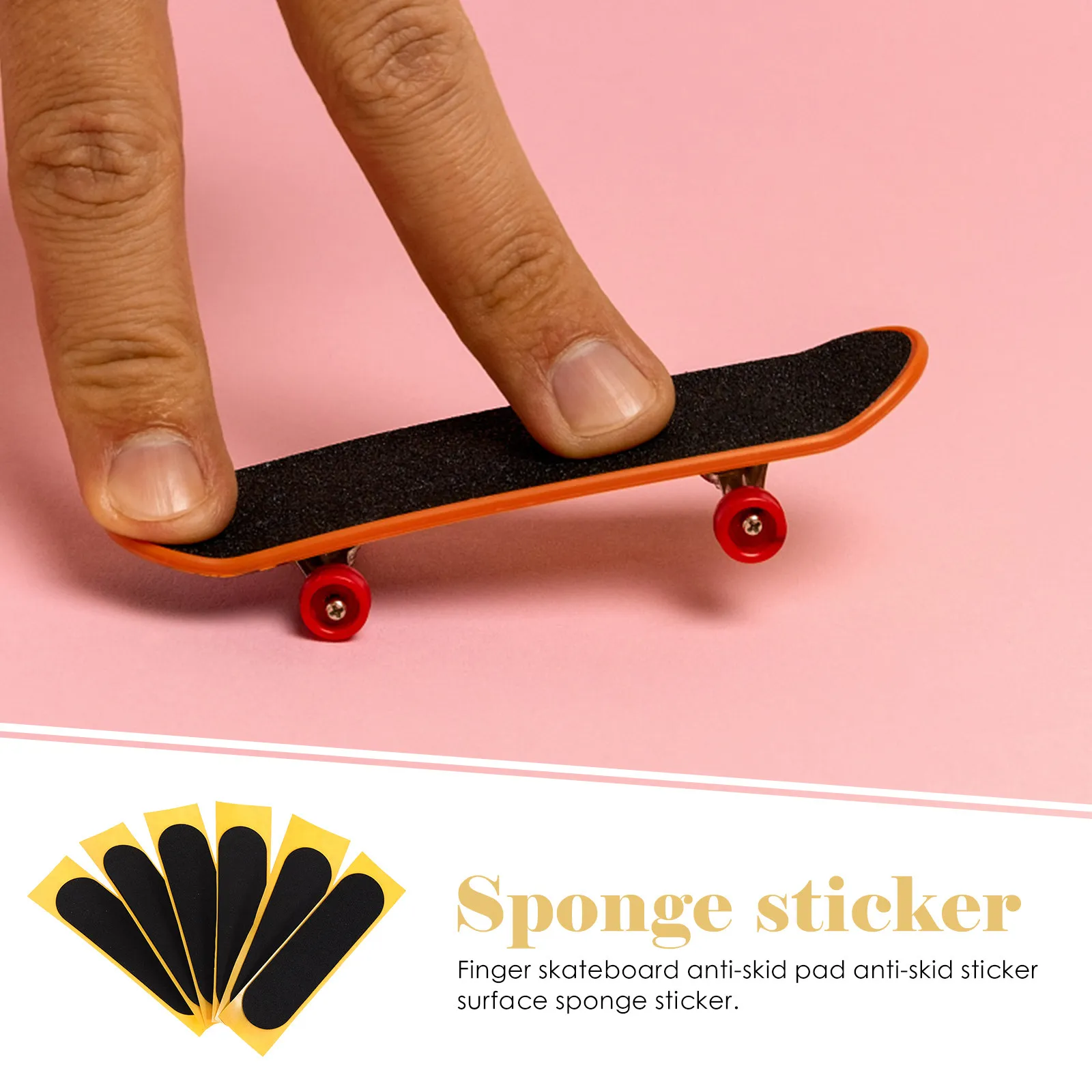 

Набор из 6 наклеек для скейтборда, лента для фингерборда с гладкими краями, не царапает руки, надежная, черная, из пеноматериала