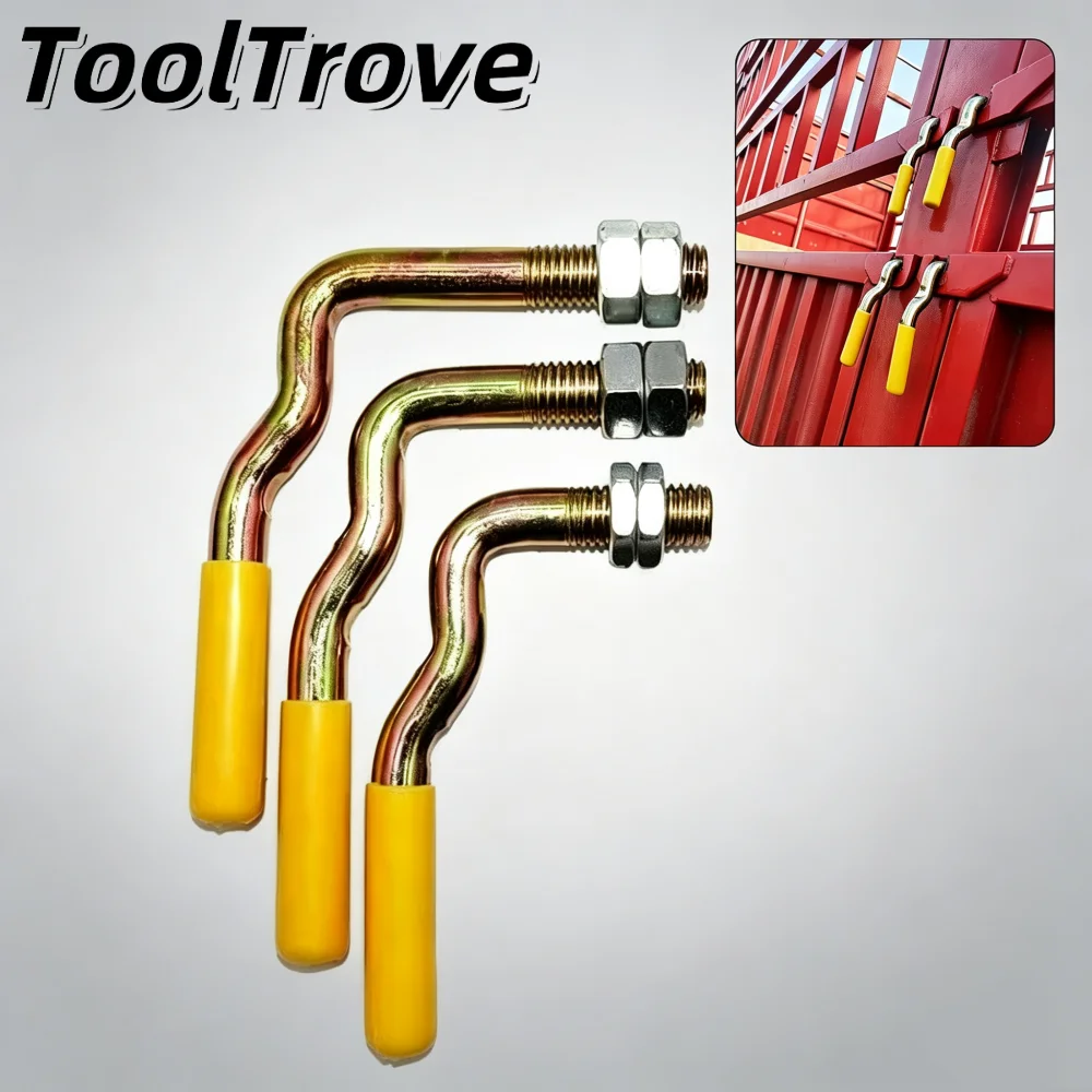7‑Shape Hook for Truck Semi‑Trailer, Cargo Side Gate Outer Door Handle with Double Lock Nuts, Universal Cargo Box Replacement Pa