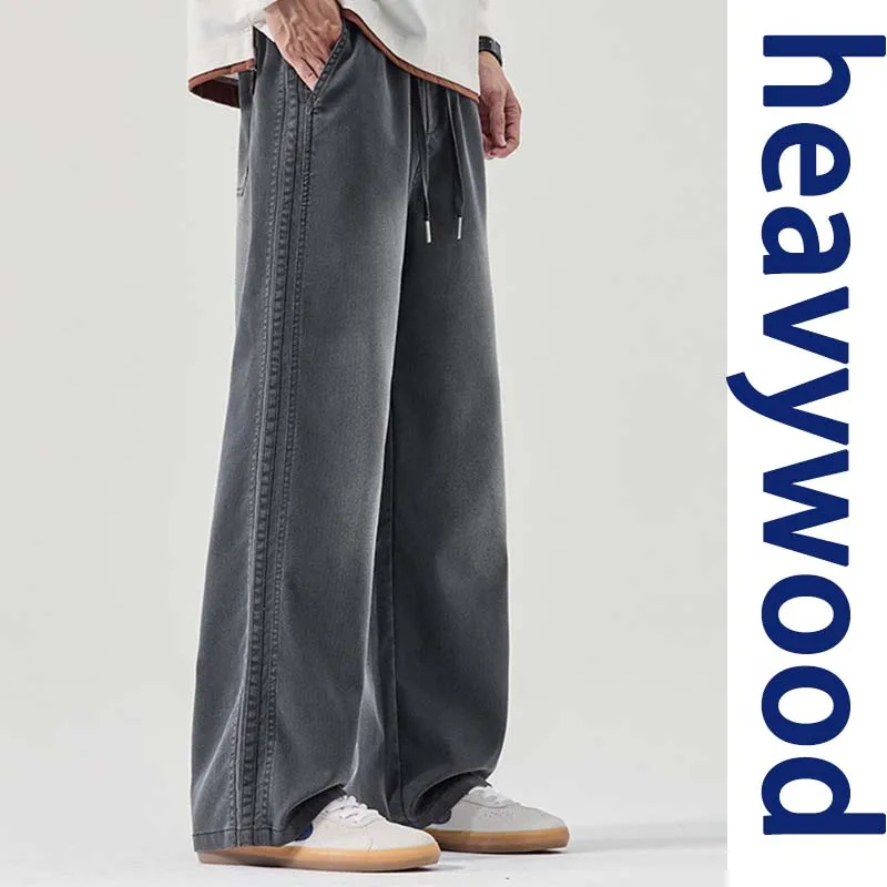 Celana Jeans Pria Klasik Model Longgar Terbaru 2025, Celana Kasual Lurus dengan Pinggang Elastis Nyaman, Celana Denim Remaja untuk Musim Gugur