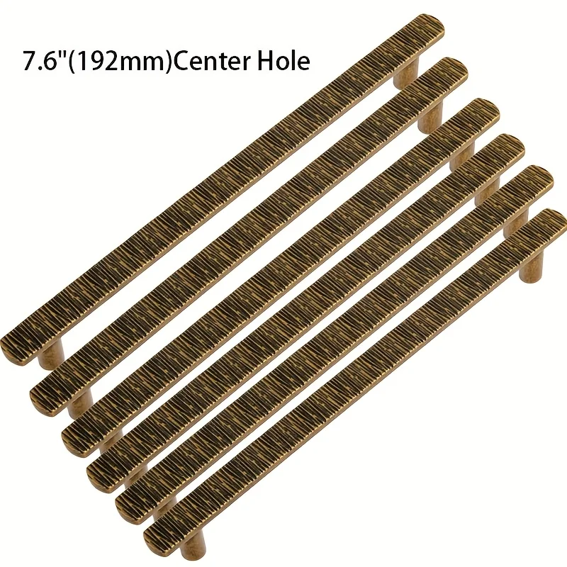 6 Pack Vintage Solid Brass Cabinet Pulls Luxury Texture Hardware For Kitchen Drawers Wardrobes Modern Traditional Styles