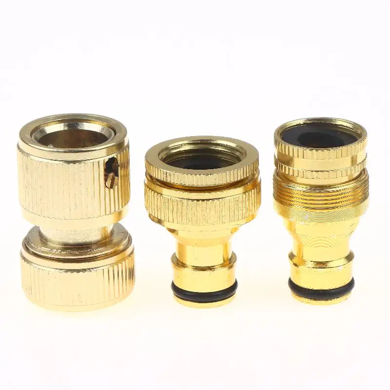 

2pcs Standard Aluminum Hose Connector Set - 4/6'' Tap Fitting Quick Connect For Garden Pipes Hose Connector