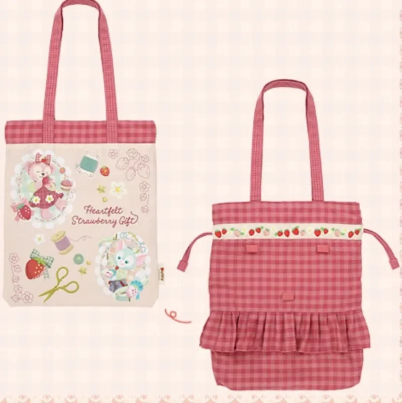 Japanese Valentine's Day Strawberry Series Lina Belle/StellaLou Dongdi Tote Bag Shoulder Portable Large Capacity Canvas Bag