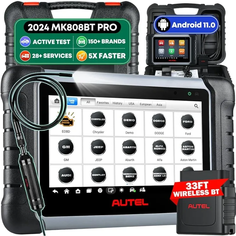 

Autel MaxiCOM MK808BT PRO w/ $60 MV108S, Android 11, 2024 Full Bidirectional Scan Tool, Update of MK808BT MK808S MX808S MX808