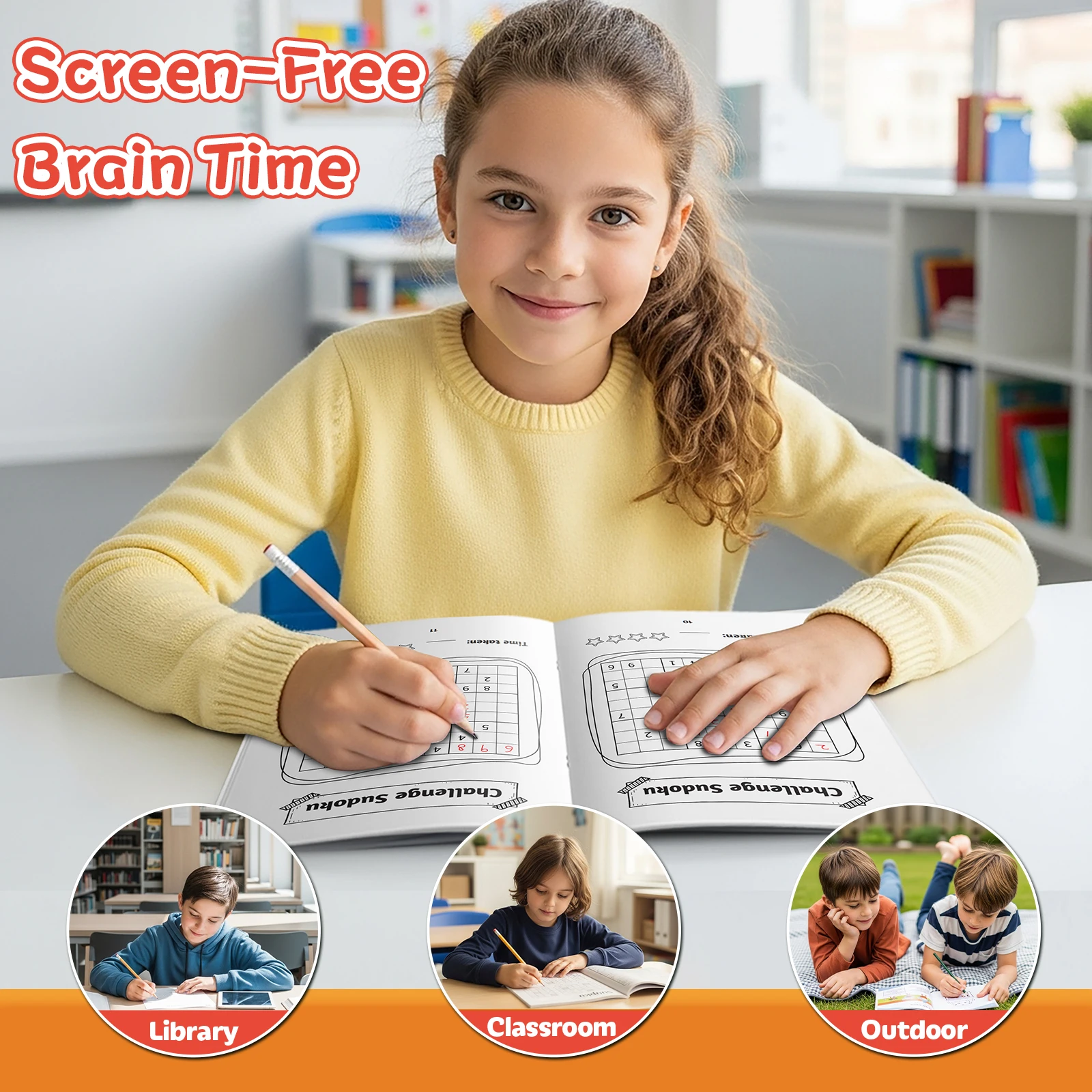 Kids Early Education Sudoku Puzzle Book, Brain Teaser Logic Game Workbook, Number Reasoning Training Book for Toddlers view 6