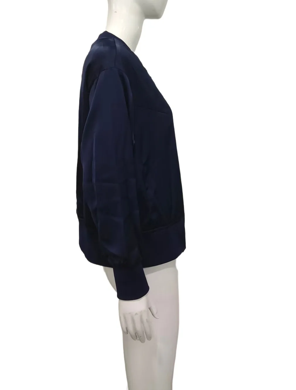 Nueva moda de otoño Casual manga larga cuello redondo bolsillos con cremallera Color sólido chaqueta ajustada