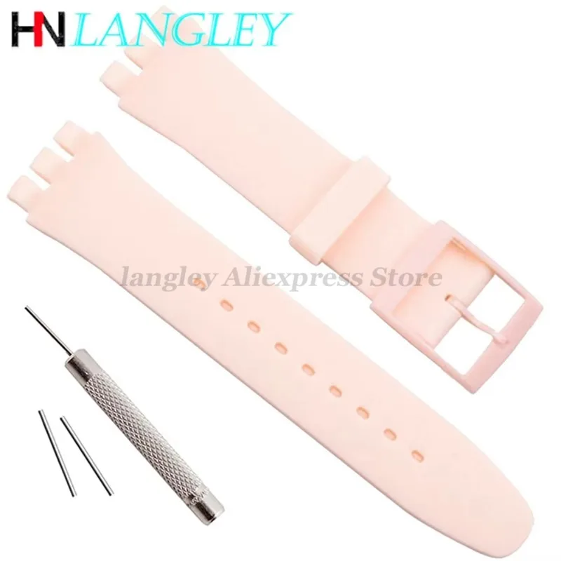 

Watchband Replacement Waterproof Jelly Silicone Rubber Watch Strap Watch Band for Swatch 16mm 17mm 19mm 20mm Watch Accessories