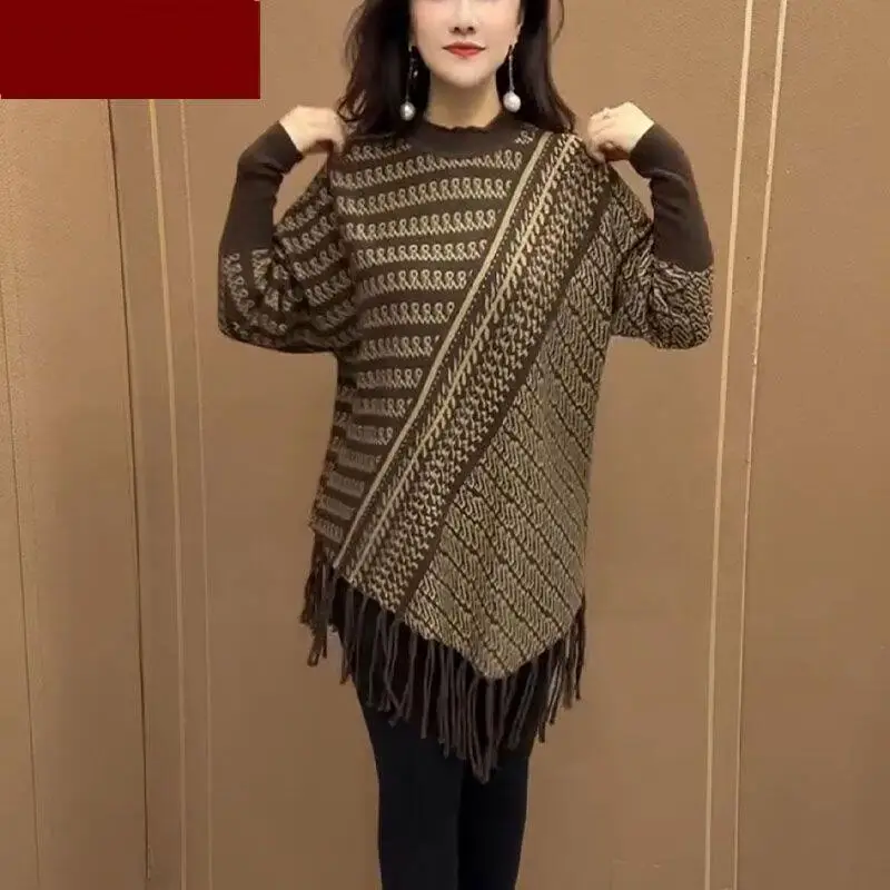 

2025Женский осенне-зимний новый модный свободный ленивый стильный свитер Da Edition выглядит тонкий супер красивый вязаный свитер с круглым вырезом