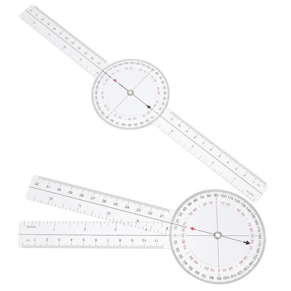 

2pcs Rotatable Angle Ruler Foldable Protractor Transparent Goniometer For Drafting Engineering Designing Measuring Tool Plastic