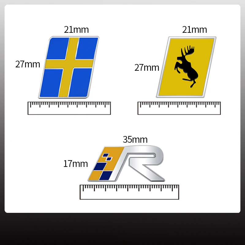 Moose Deer swiss Flag Car Badge Sticker For Volvo XC60 XC90 XC40 S90 V40 V60 S60 S80 R DESIGN Logo Metal Trunk Emblem Decoration