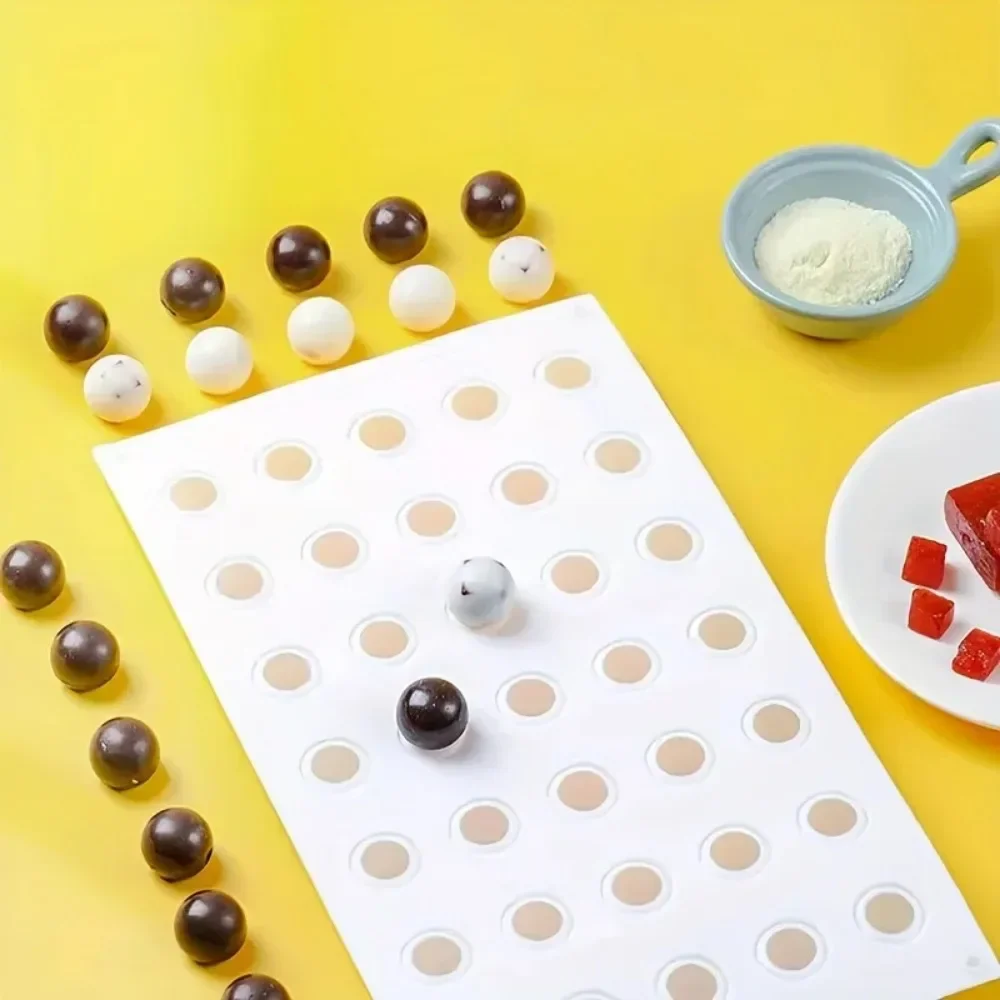 Mini Round Ball Silicone Molds, Chocolate Ice Cube Mold, Cake Decorating Tools for Jelly Mousse Dessert Baking