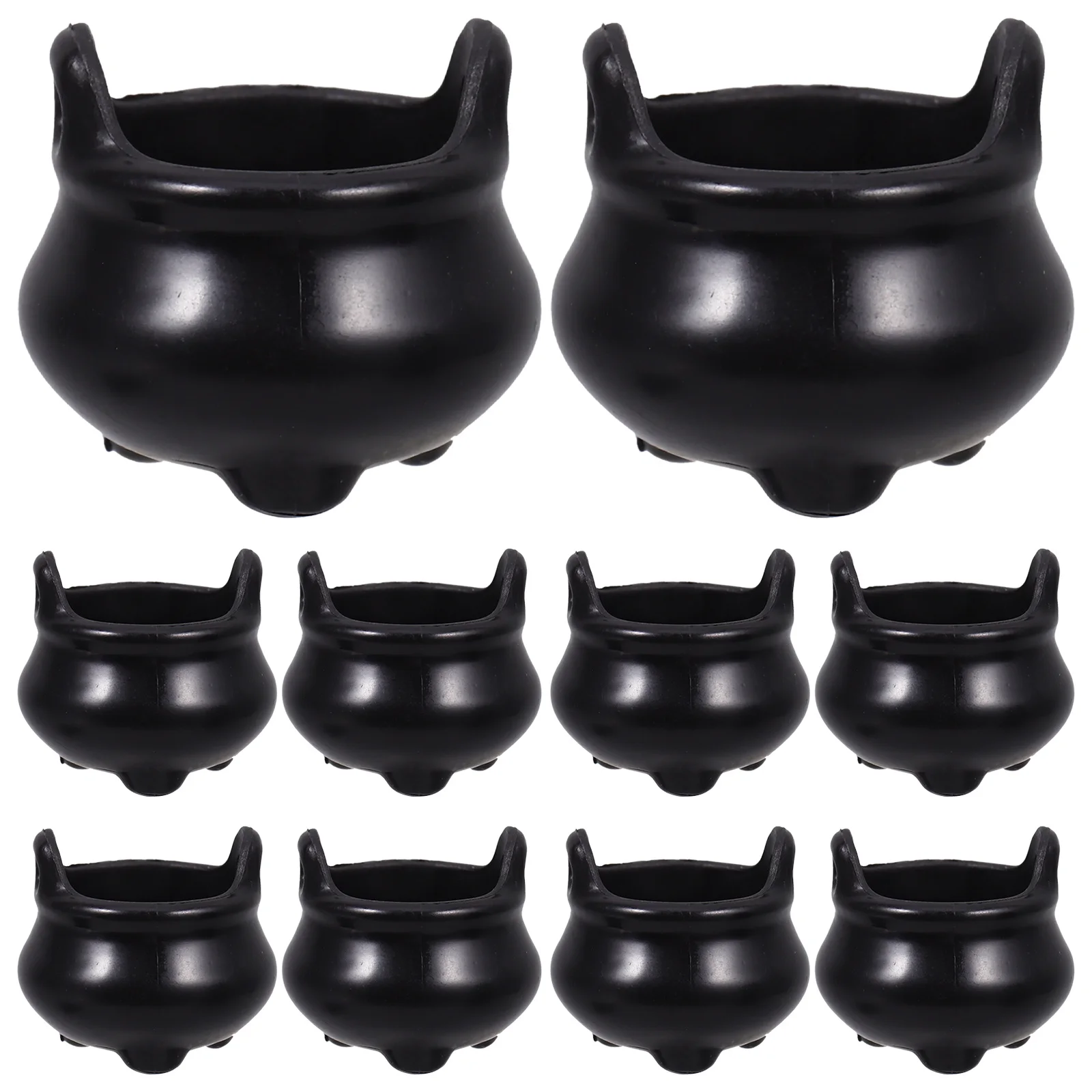 

12pcs Miniature Witch Cauldron Decor Abs Material Halloween Treats Container Diy Craft Mini House Ornament Halloween Miniatures