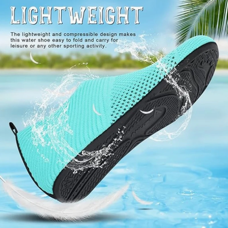 Water Shoes for Womens Mens Barefoot Quick-Dry Aqua Socks for Beach Swim Surf Yoga Exercise New Translucent Color Soles