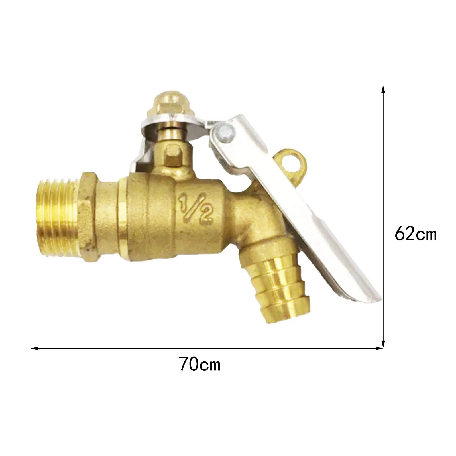 Torneira de latão com fechadura de 1/2 polegadas, furo único dn15, substituição externa, torneira de latão para lugares públicos, fora da casa, garagem, oficina