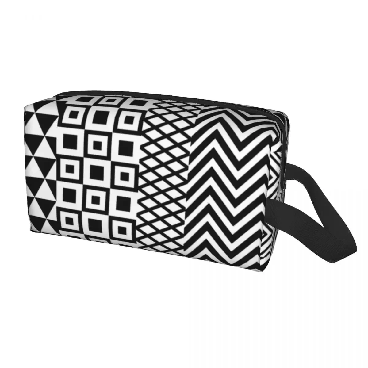 

Patternization Black And White Toiletry Bag Women Boho Bohemian Cosmetic Makeup Organizer Ladies Beauty Storage Dopp Kit Case