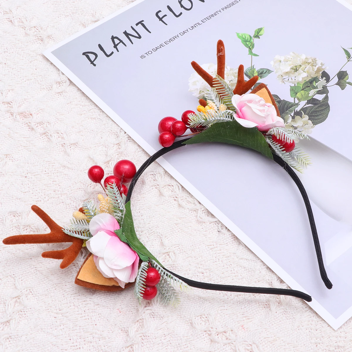 

Reindeer Antler Headb Hair Hoop Christmas Headdress Theme Women Girls Accessories Festive Gift Hoop Size Fit Secure