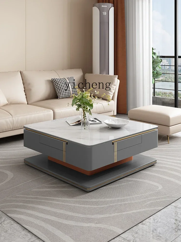 

multi-functional lifting coffee table dining table living room household electric lifting rock slab mahjong table integrated