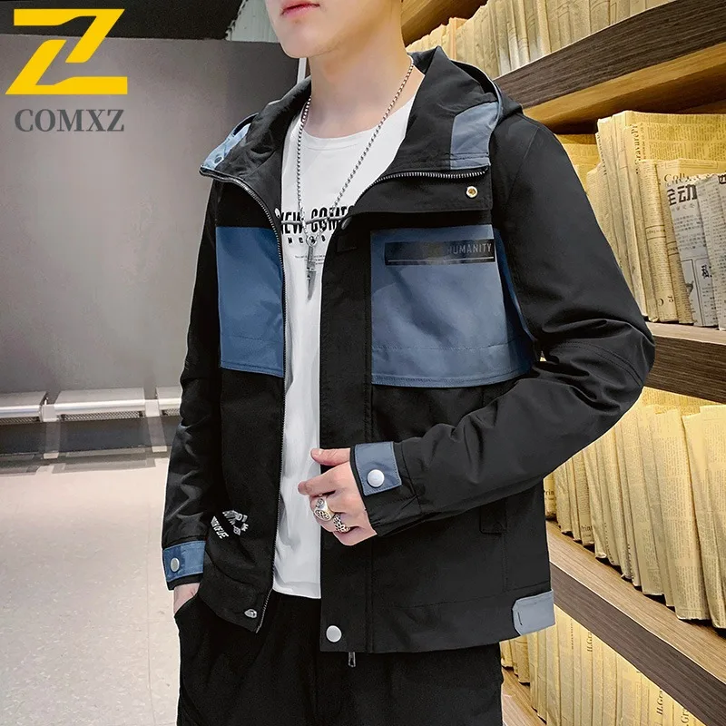 

COMXZ мужские куртки рабочая одежда модная ветрозащитная дорожная прогулочная свободная посадка удобное пальто для кемпинга стильная верхняя одежда для велоспорта и пешего туризма