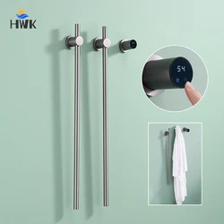 Bathroom Hidden Installation Electric Bath Towel Rail Smart Touch Control Heated Towel Rack Stainless Steels Towel Clothes Dryer