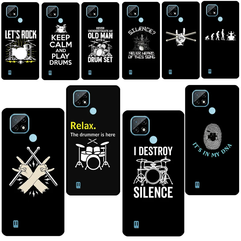 Drum Rock Drummer Musician Drumsticks For OnePlus Nord 2 8T 9R 7 8 9 Pro Phone Case For Realme 8 Pro C3 C21 GT Neo Q3 6 7 Pro