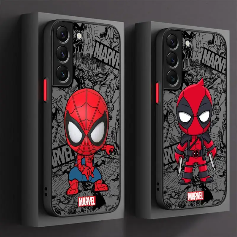 Marvel Ironman Sipiderman Case for Samsung Galaxy S24 S23 S22 Ultra S20 S21 FE S10 Plus Note 20 10 Lite Funda Matte Phone Cover