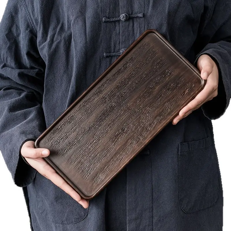 

Черный деревянный горшок из сандалового дерева с сухим пузырьковым столиком, небольшой чайный столик, горшок из цельного дерева с подставкой для чайника, подставка для чайного подноса