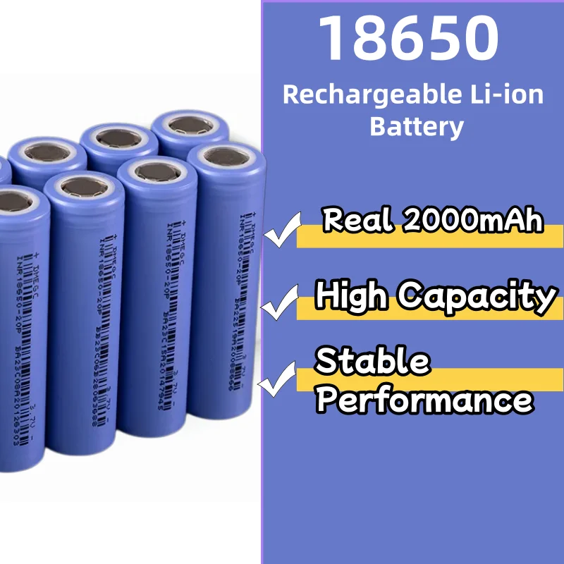 18650 Rechargeable Li-ion Battery 2000mAh-3500mAh 3.7V High Power Current 10A~30A Bateria Cell for Flashlight, Power Bank, DIY