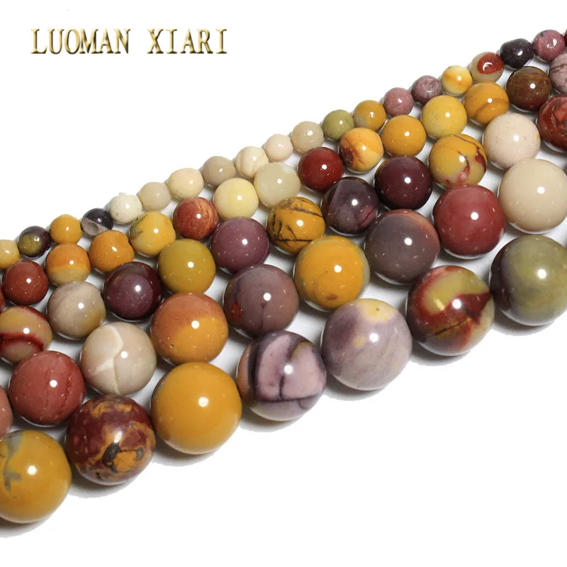 Top AAA Natural Stone Mookite Jaspers Round Loose Beads 4/6/8/10/12 mm For Jewelry Making DIY Bracelet Handmade Materials