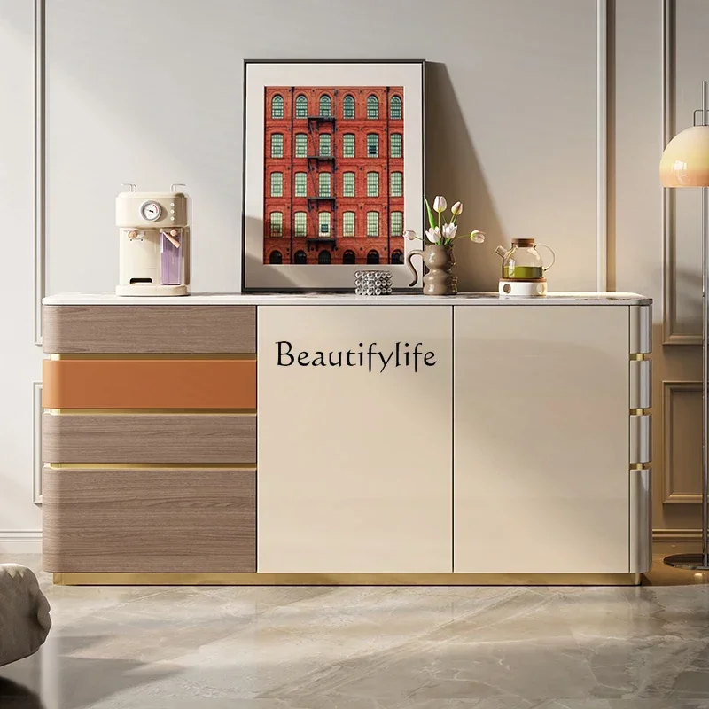 

Italian light luxury dining side cabinet modern simple entrance cabinet living room decorationL