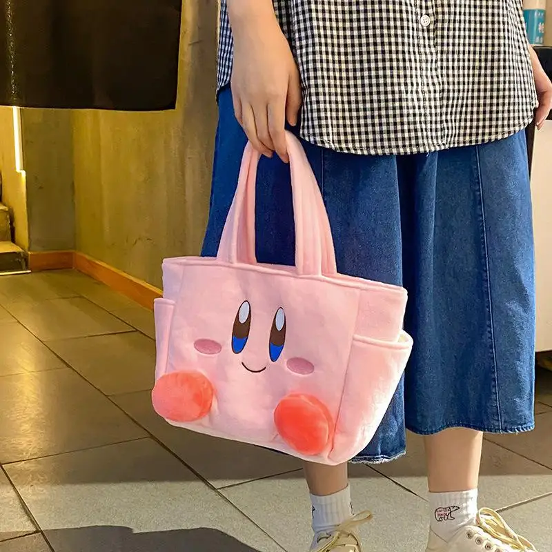 Kirby bolsa de ombro anime fofa doce meninas moda boneca de pelúcia bolsa de armazenamento de dopamina estudante almoço bento bolsa presentes de aniversário