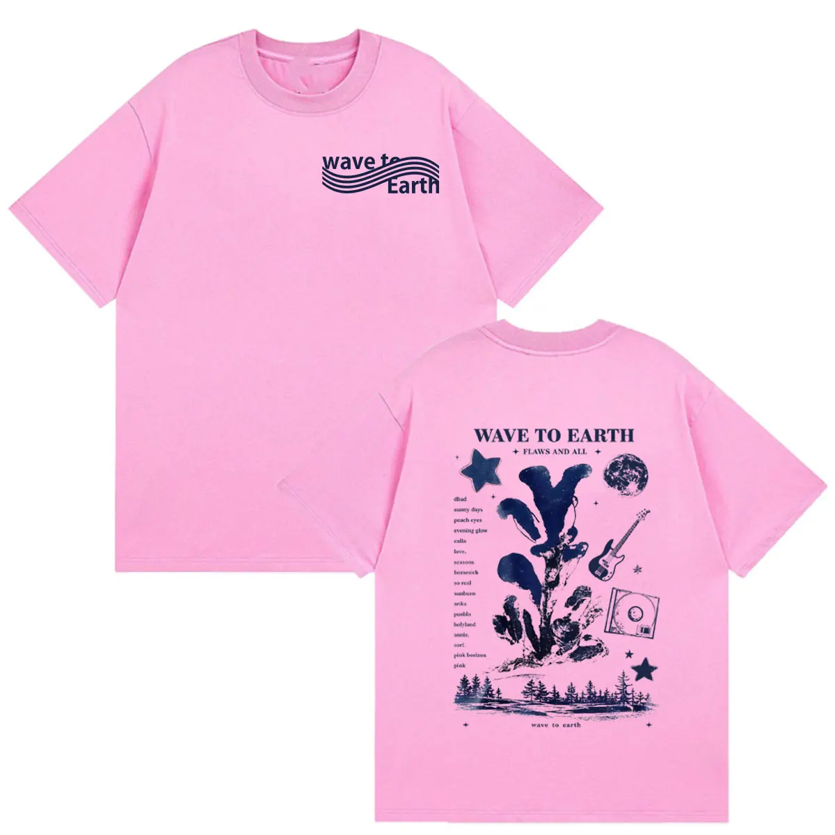 Wave To Earth The Pieces Tour 2026 Bedrucktes T-Shirt Herren Koreanische Band Hip-Hop Kurzarm-T-Shirt Kleidung Mode Vintage T-Shirts – Detail 4