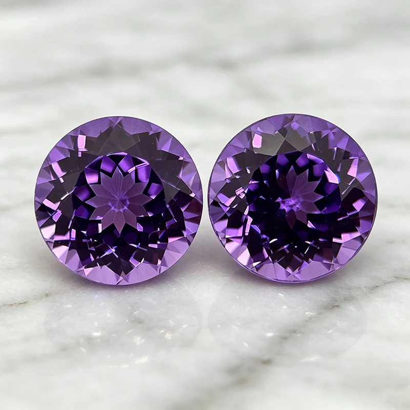 Laborgezüchteter Saphir in Purpurblaue Farbe, Runde Form, Edelstein für DIY-Ringe, Halsketten und Ohrringe, Wählbar mit Zertifikat – Detail 5