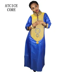 Robe Africaine Dashiki pour Femme, Design de Broderie, Bazin Riche, Un Seul Haut