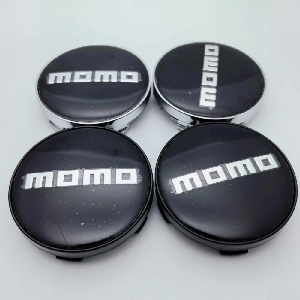 4pcs 60mm Car Wheel Center Caps With MOMO Badge Logo Rim Hubcaps Cover MOMO Emblem Styling Accessories for VW BMW Subaru Honda