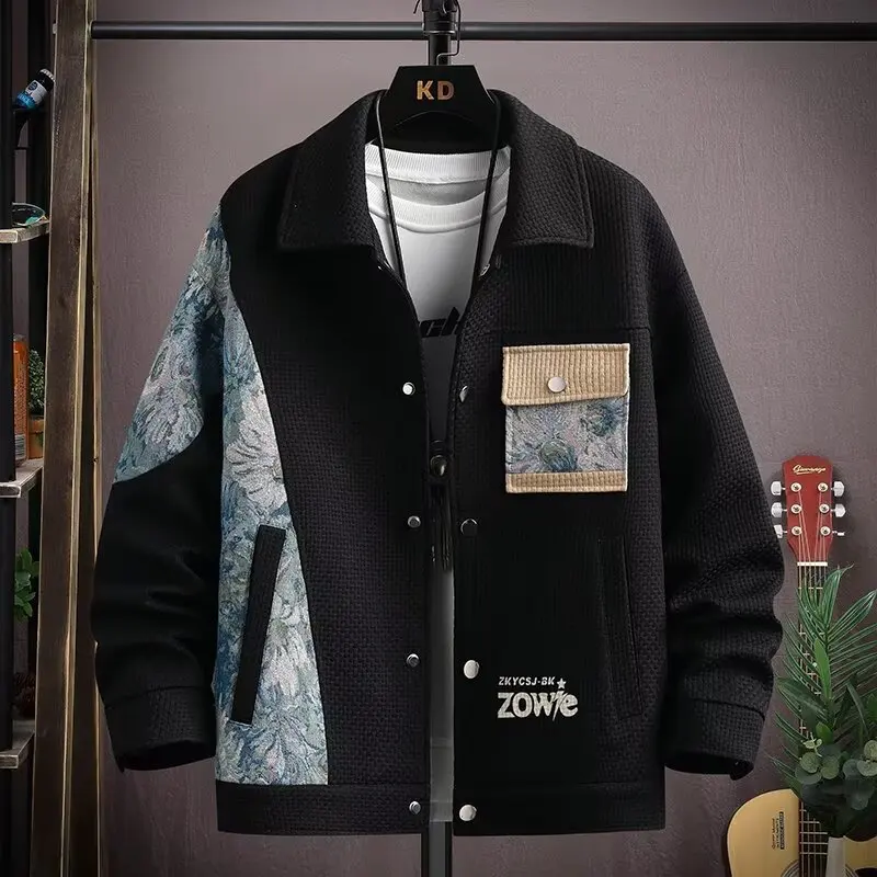 

Весенне-осенняя лоскутная свободная повседневная куртка с зубчатым воротником в этническом стиле: стильный, красивый и универсальный топ