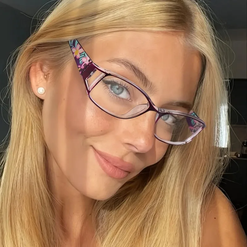 3 أزواج من نظارات القراءة الزهرية المجوفة للنساء #3