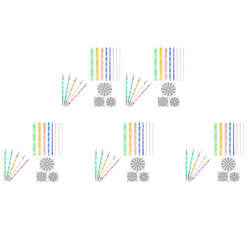 

80 шт. инструменты для нанесения точек мандалы для рисования камней, набор трафаретов мандалы, шарик, стилус, инструменты для лепки глины-A68E