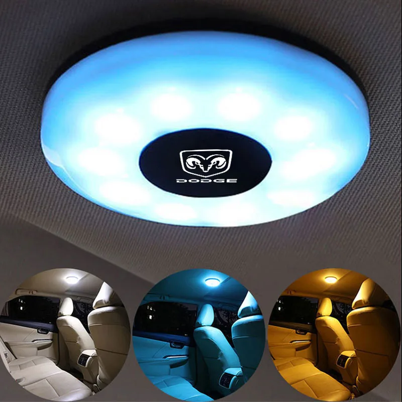 

Car Touch Dome Light Ambient Light Ceiling Lamp Reading LED Night Light for Dodge SXT DART Challenger RAM 1500 Charger Avengr