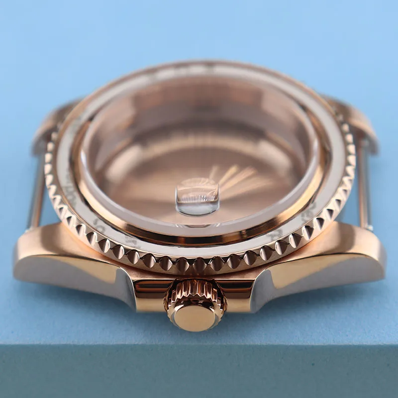 Rose Gold 40mm Watch Case 316 Stainless Steel Fit Seiko nh35 nh36 NH36 NH38 Movement Eta 2824 Miyota 8215 28.5mm Dial Submariner