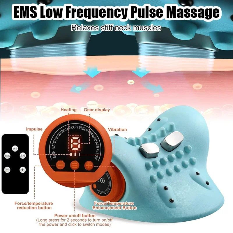 Electric Cervical Massager Neck Stretcher Chiropractic Traction Head Acupoint Massage Pillow Shouder Body Massager image 3