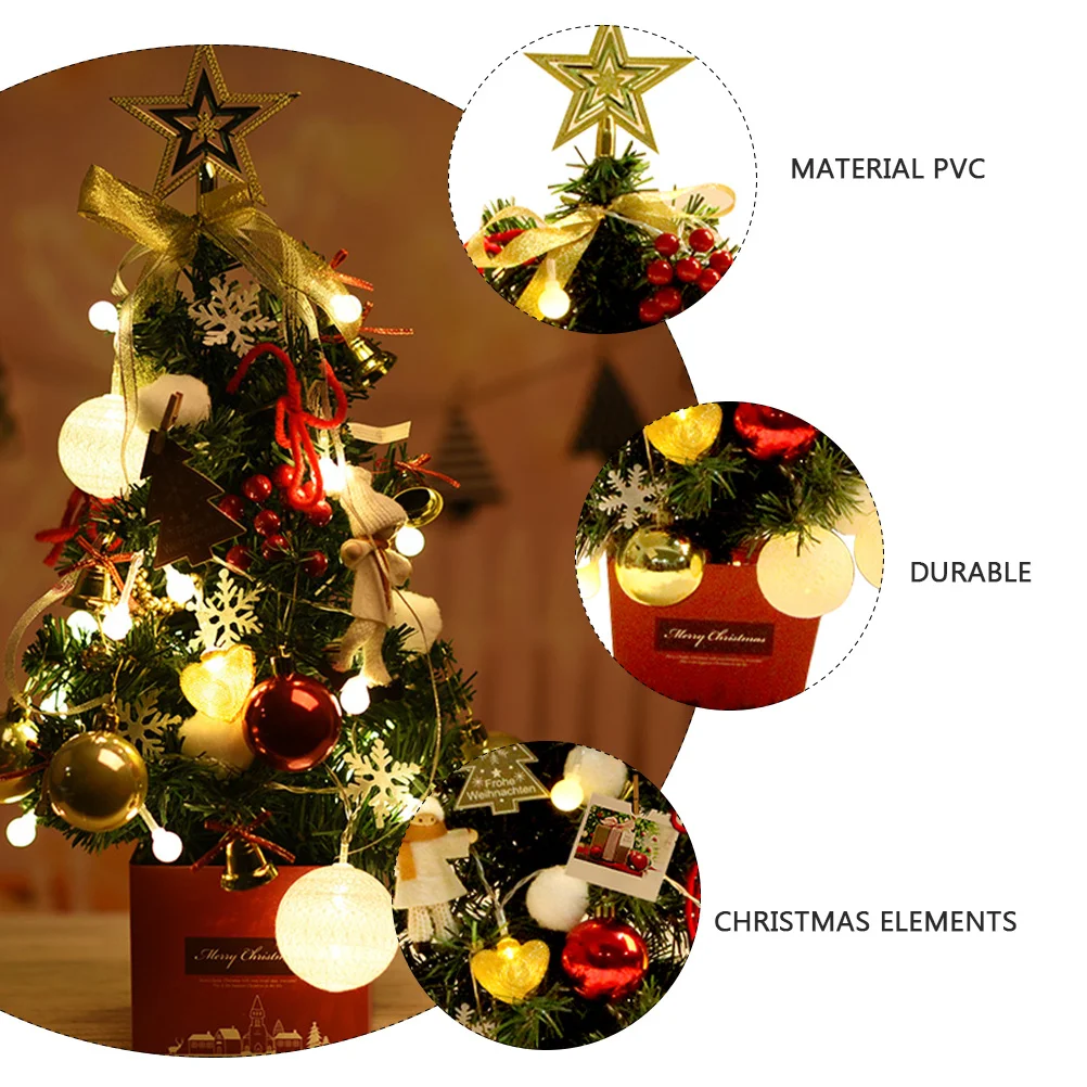 

1Pcs Mini Christmas Tree Illuminated Adornment Festival Xmas Decor Desktop Christmas Tree Lighting Ornament Festival Adornment